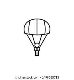 Parachutist icon. Simple thin line, outline vector of adventure icons for ui and ux, website or mobile application