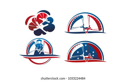 Parachutist Icon Template Set