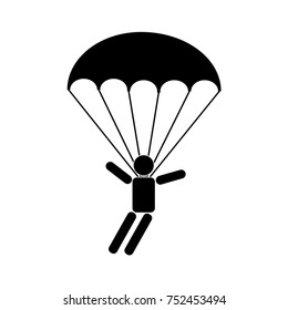 Parachutist icon. Vector.