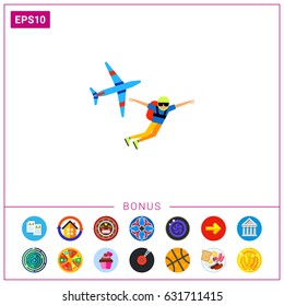 Parachutist Jump Icon