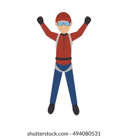parachutist man falling