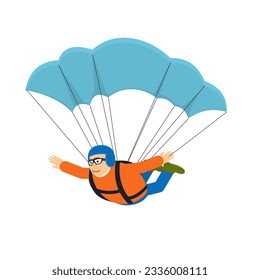 Parachutist. Man jumps with a parachute, vector illustration