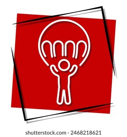 parachutist red banner. Vector illustration.