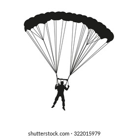 Parachutist Vector Silhouette Stock Vector (royalty Free) 322015979 