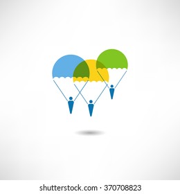 Parachutists icon