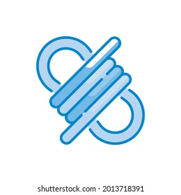 Paracord vector blue colours icon style illustration. EPS 10 file 