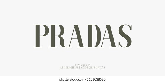 Paradas Modern alphabet letters font logo. Typography Luxury sans fonts and number for logo brand. vector illustration