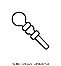 Parade Baton Outline Icon Vector Illustration
