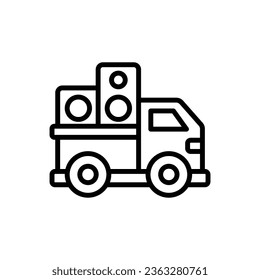 Parade Car Outline Icon Vector Illustration