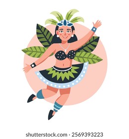 Parade dancer girl illustration in flat style 