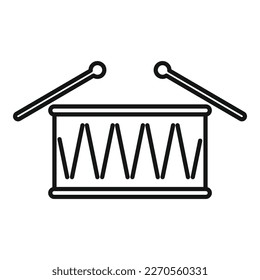 Parade drum icon outline vector. Music kit. Instrument toy