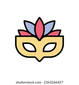 Parade Eye Mask Parade Trumpet Icon Vector Illustration