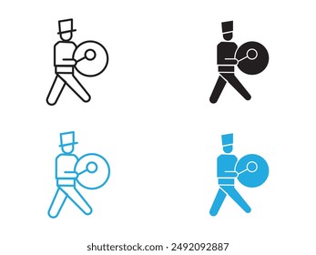 Icono de desfile en blanco y negro con contorno de Vector