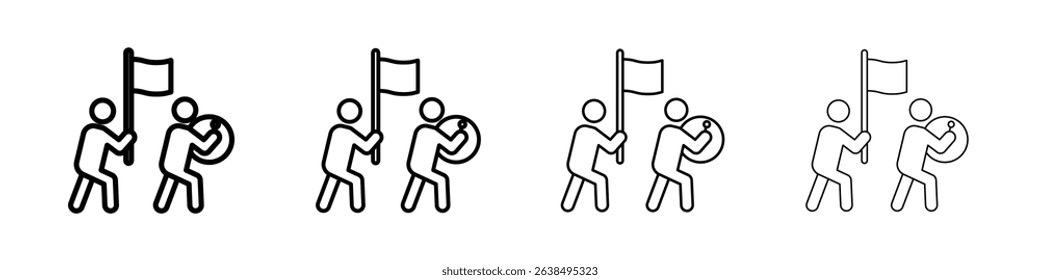 Parade icon Outline sign symbol set