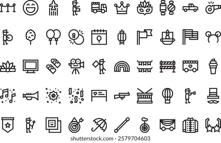 Parade icons High-Quality Vector Icons Collection with Editable Stroke. Ideal for Professional and Creative Projects