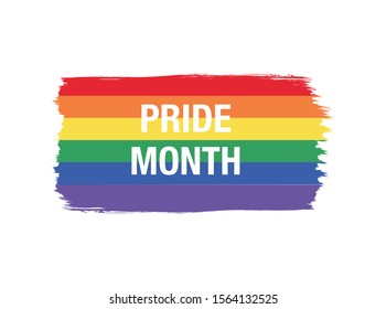 Parade month poster. Vector community poster.  Lgbt flag. Pride month poster. 