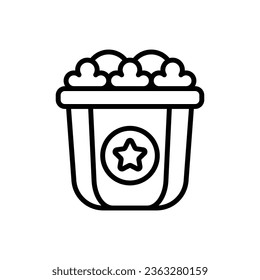 Parade Popcorn Outline Icon Vector Illustration