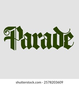 Parade text of saint patrick day vector typography transparent background