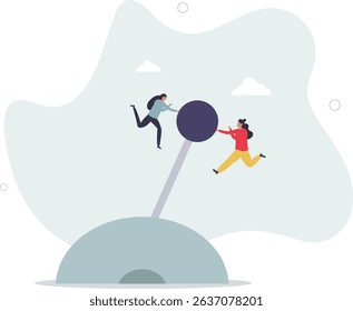 Paradigm shift technology to new business level, control or shifting speed for company growth, transformation and disruption concept. character life .