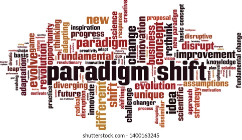 Paradigm shift word cloud concept. Collage made of words about paradigm shift. Vector illustration