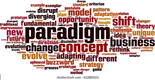 Paradigm word cloud concept. Vector illustration