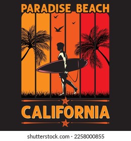 Paradise Beach California T-shirt design