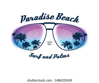 Paradiesstrand. Element für Ihr Design. Vektorhintergrund. Vektorgrafik.