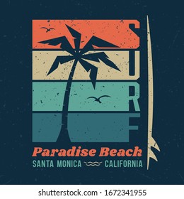 Paradise Beach / Santa Monica - Tee Design For Printing
