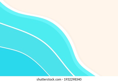 Paradise beach and sea waves background. Vector illustration.