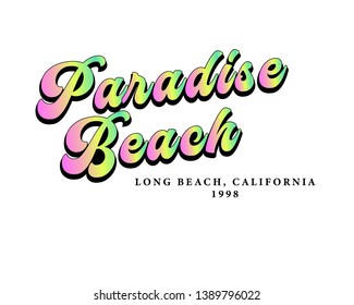 Paradise Beach Slogan, Graphic for t-shirt,vector - Vektör