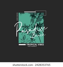 Paradise Beach Tropical Vibes summer palm tree poster design