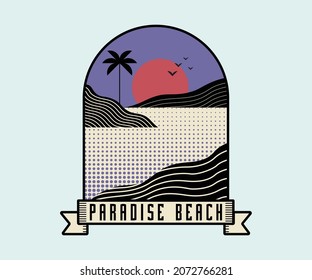 paradise beach vibe retro vector illustration