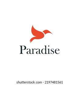Paradise bird logo simple modern