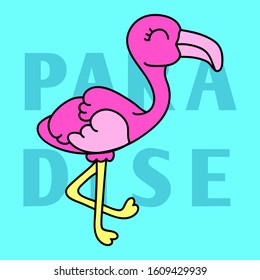 PARADISE BIRD, SLOGAN PRINT VECTOR