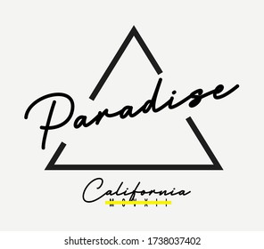 Paradise California slogan graphic print