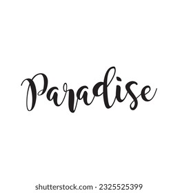 Paraíso - texto caligráfico personalizado sobre fondo blanco.