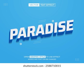 paradise editable text, font effect, 3d text for title