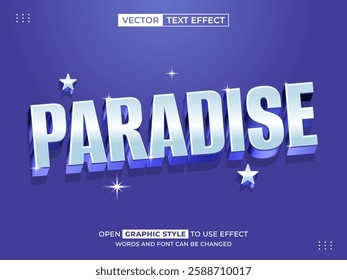 paradise editable text, font effect, 3d text for title