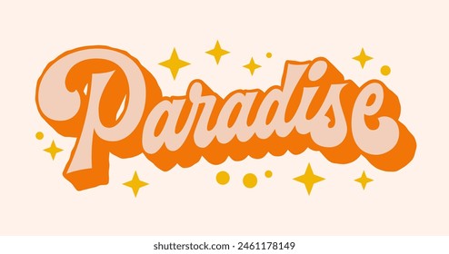 Paradise, elegant and serene typography evoking the tranquil beauty of a tropical paradise. Its sophisticated lettering design is suitable for branding, resort signage, and vacation-themed merchandise