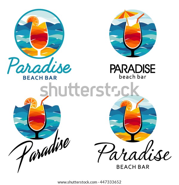 Paradise Emblem Vector Logo Design Beach Stock Vector (Royalty Free ...