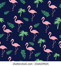 paradise exotic tropical trendy Flamingo and pineapple Pattern vector illustration