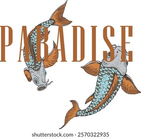 The Paradise Fish.East Asia.T-shirt printing. 