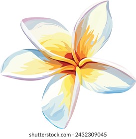 Paradise flower plumeria vector hand drawing. Tropical flower, exotic plant. Bright plant