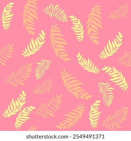 paradise graphic design vector colored palm branches on pink background, olive branches