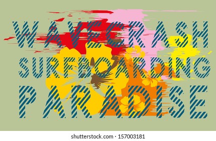 paradise grunge label vector art