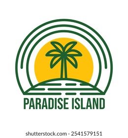 paradise island flat minimalist logo design