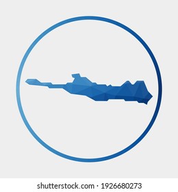 Paradise Island icon. Polygonal map in gradient ring. Round low poly Paradise Island sign. Vector illustration.