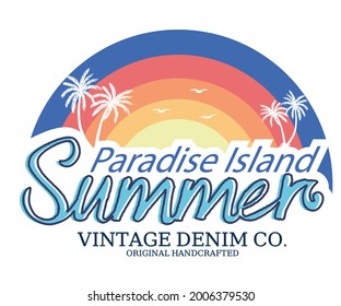 Paradise Island T Shirt Design Summer Stock Vector (Royalty Free ...