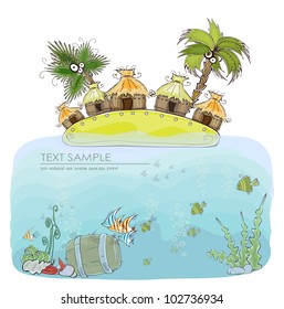 Paradise island Travel background "Happy world" collection
