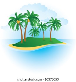 Paradise island. Vector.
